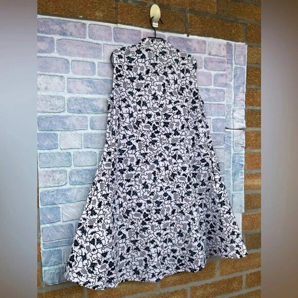 ZURI Kenya Just One Dress in indigo wax print Cotton Button Down Shirtdress XS - Picture 8 of 10